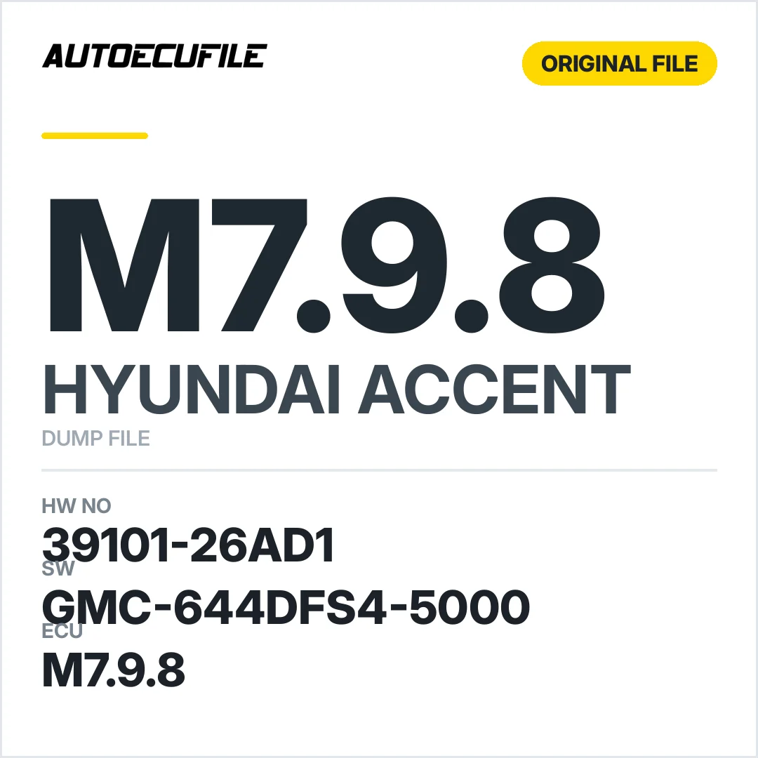 HYUNDAI ACCENT M7.9.8 39101-26AD1 GMC-644DFS4-5000 DUMP