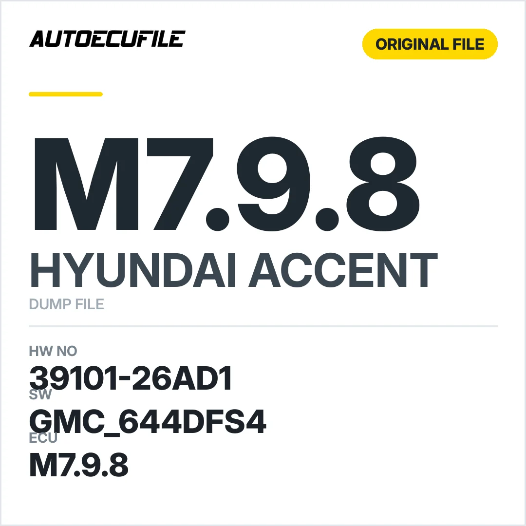 HYUNDAI ACCENT M7.9.8 39101-26AD1  GMC 644DFS4 DUMP