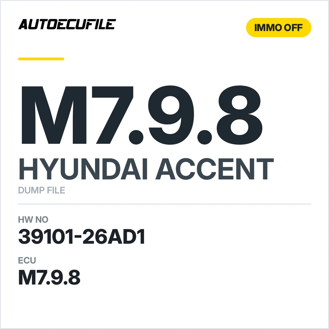 HYUNDAI ACCENT M7.9.8 39101-26AD1 IMMO OFF DUMP