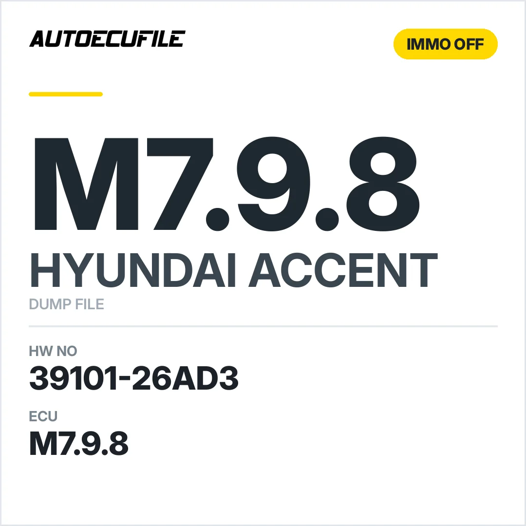 HYUNDAI ACCENT M7.9.8 39101-26AD3 IMMO OFF DUMP