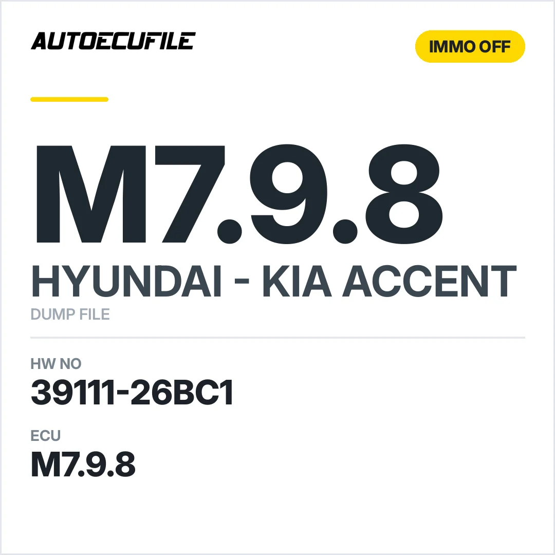 HYUNDAI ACCENT M7.9.8 39111-26BC1 IMMO OFF DUMP