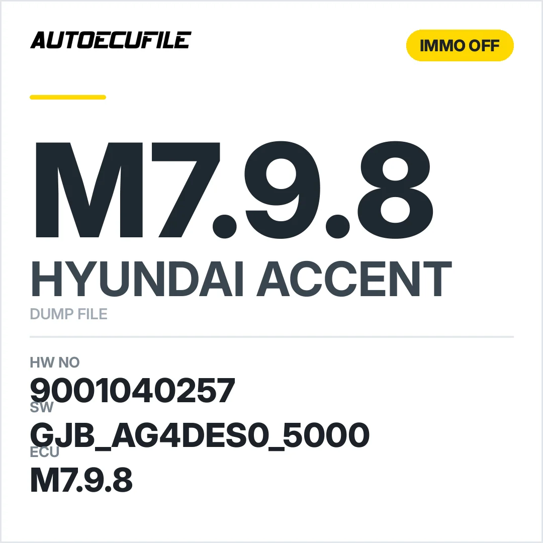 HYUNDAI ACCENT M7.9.8 39130-26BC0 IMMO OFF DUMP