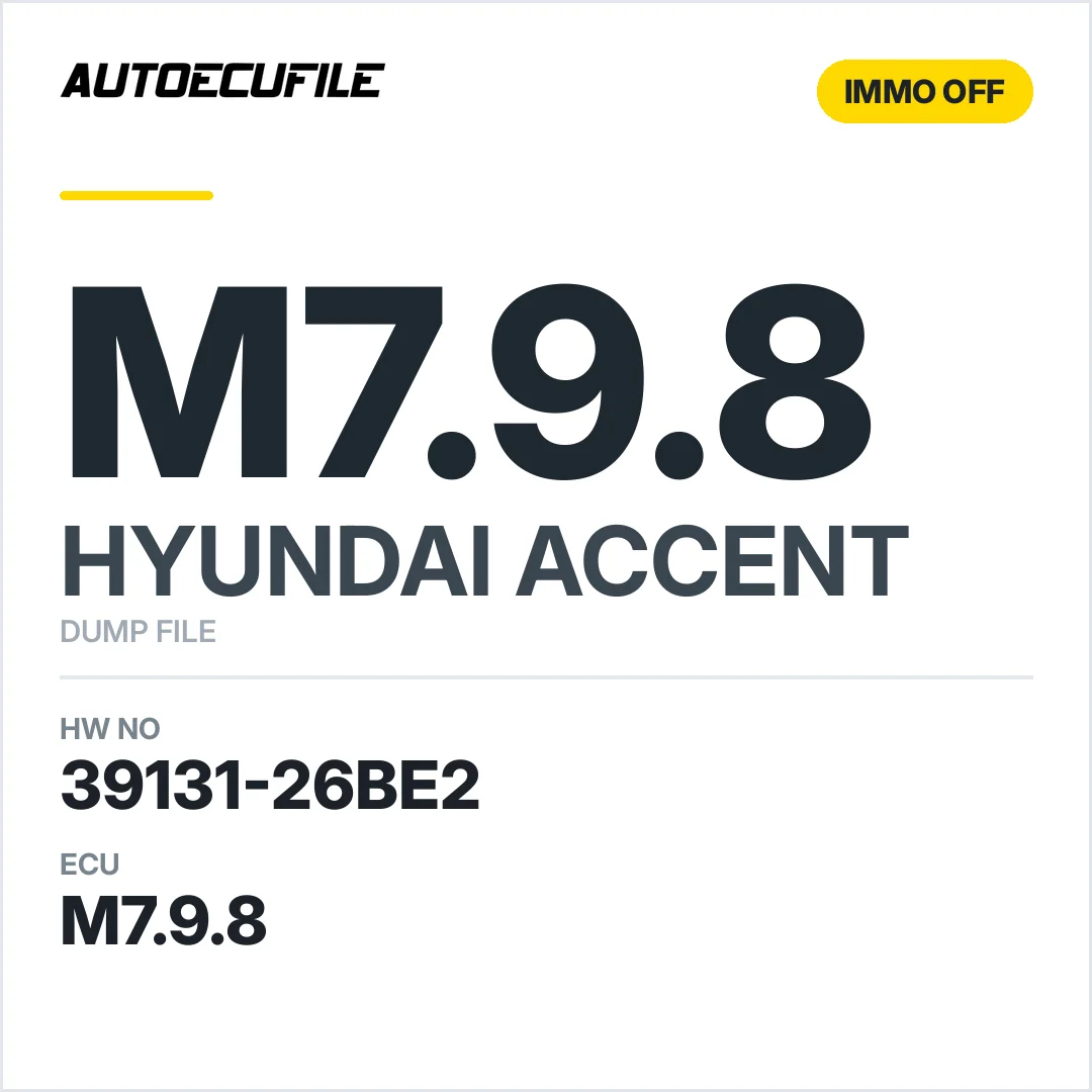 HYUNDAI ACCENT M7.9.8 39131-26BE2 IMMO OFF DUMP