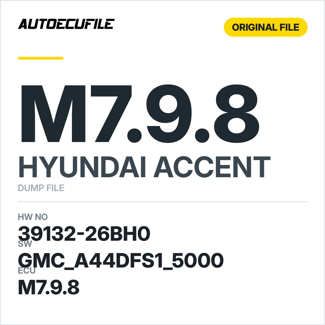 HYUNDAI ACCENT M7.9.8 39132-26BH0 GMC A44DFS1 5000 DUMP