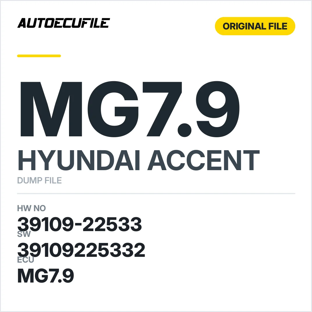 HYUNDAI ACCENT MG7.9 39109-22533 9030930565F DUMP