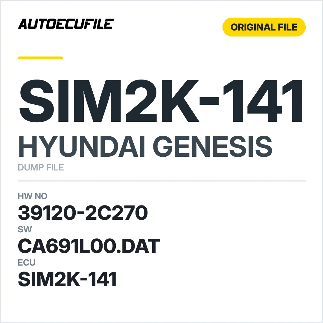 HYUNDAI GENESIS SIM2K-141 39120-2C270 5WY5F35A  CA691L00.DAT DUMP