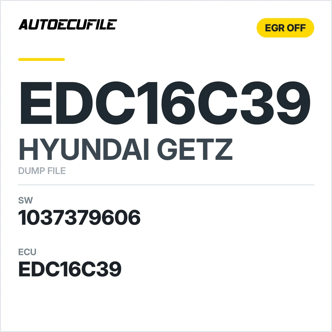 HYUNDAI GETZ EDC16C39 1037379606 EGR DTC OFF DUMP