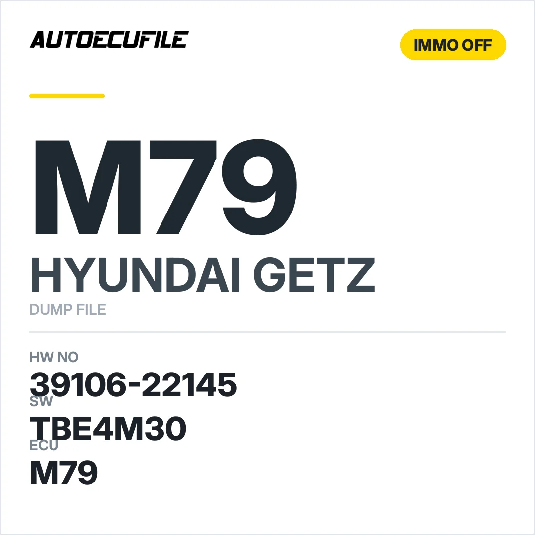 HYUNDAI GETZ M79 39106-22145 TBE4M30 IMMO OFF DUMP