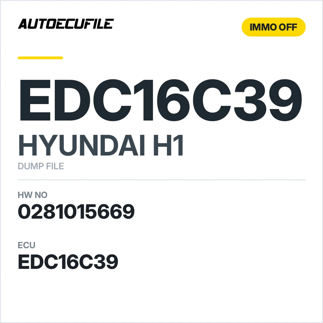 HYUNDAI H1 EDC16C39 0281015669 IMMO OFF DUMP