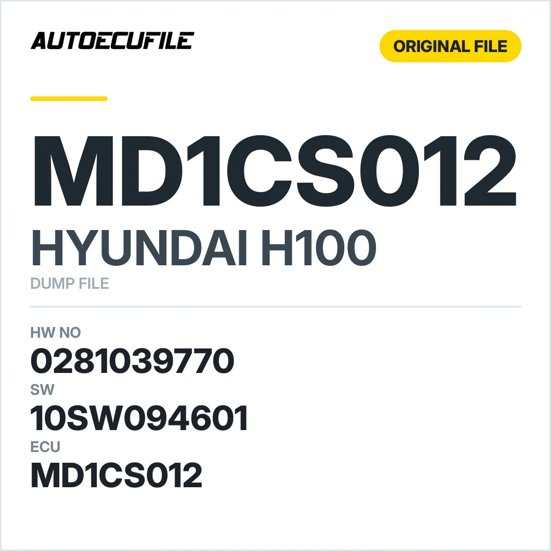 HYUNDAI H100 MD1CS012 0281039770 10SW094601 DUMP