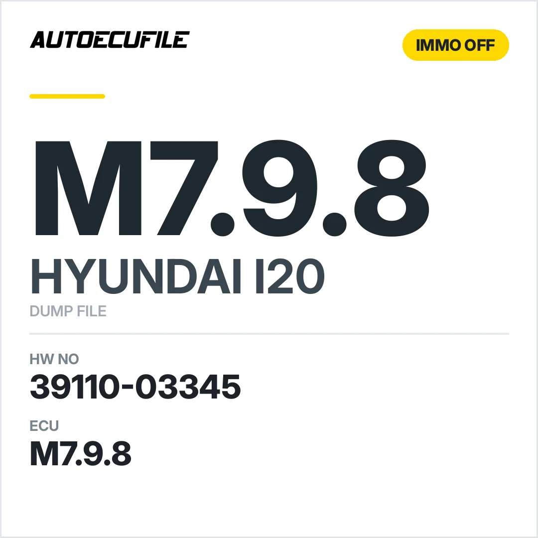 HYUNDAI I20 M7.9.8 39110-03345 IMMO OFF DUMP
