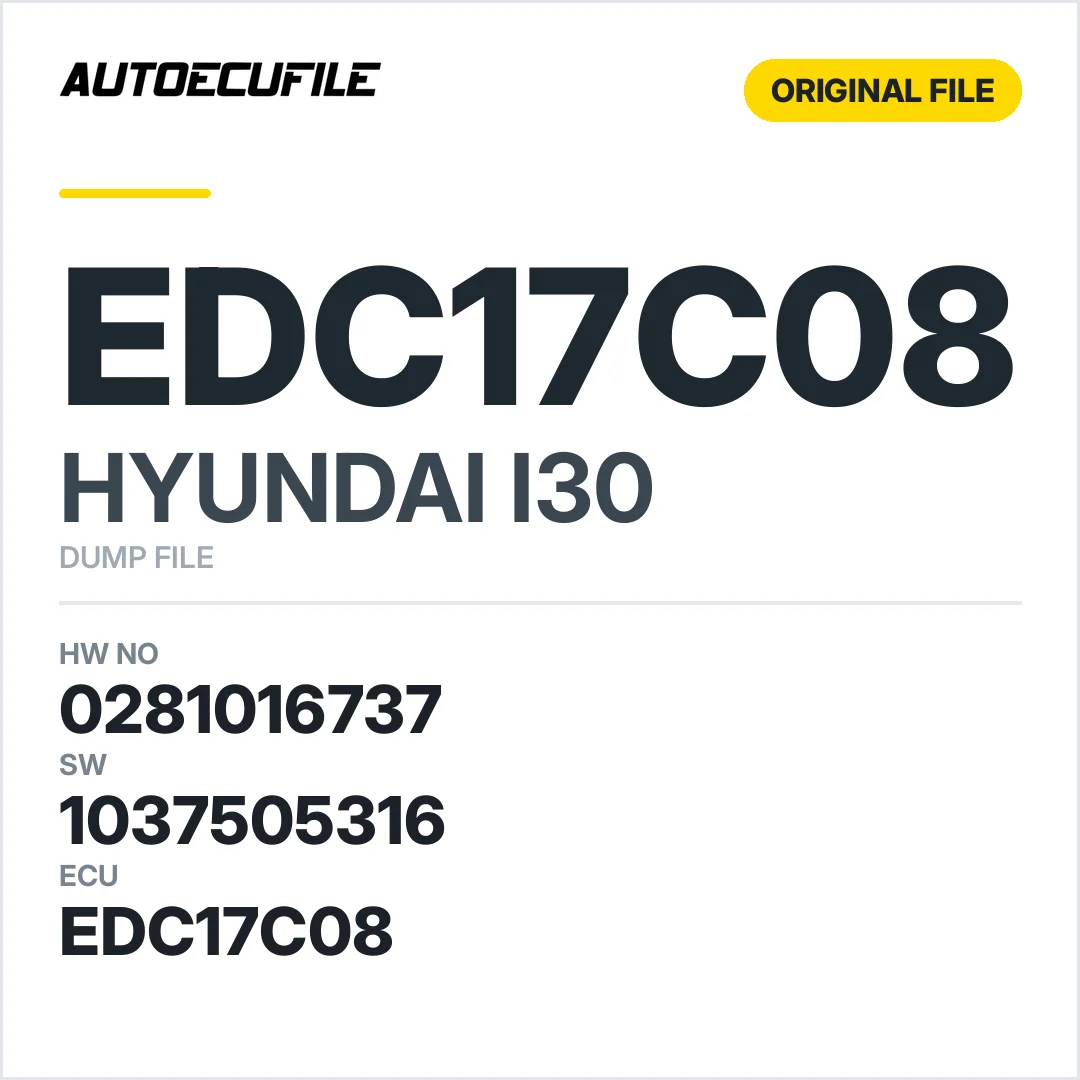 HYUNDAI I30 EDC17C08 0281016737 1037505316  DUMP