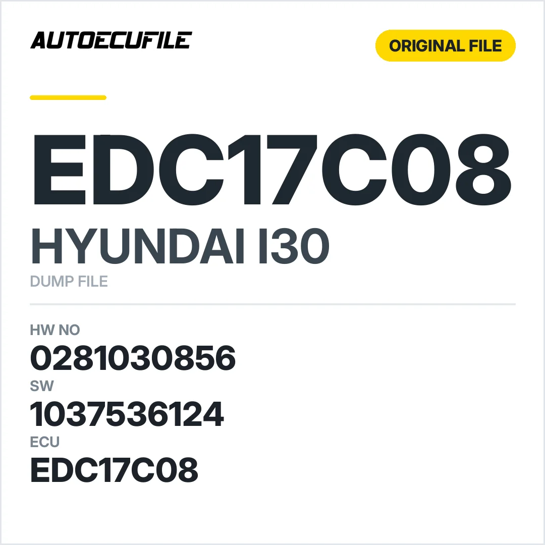 HYUNDAI I30 EDC17C08 0281030856 1037536124 DUMP