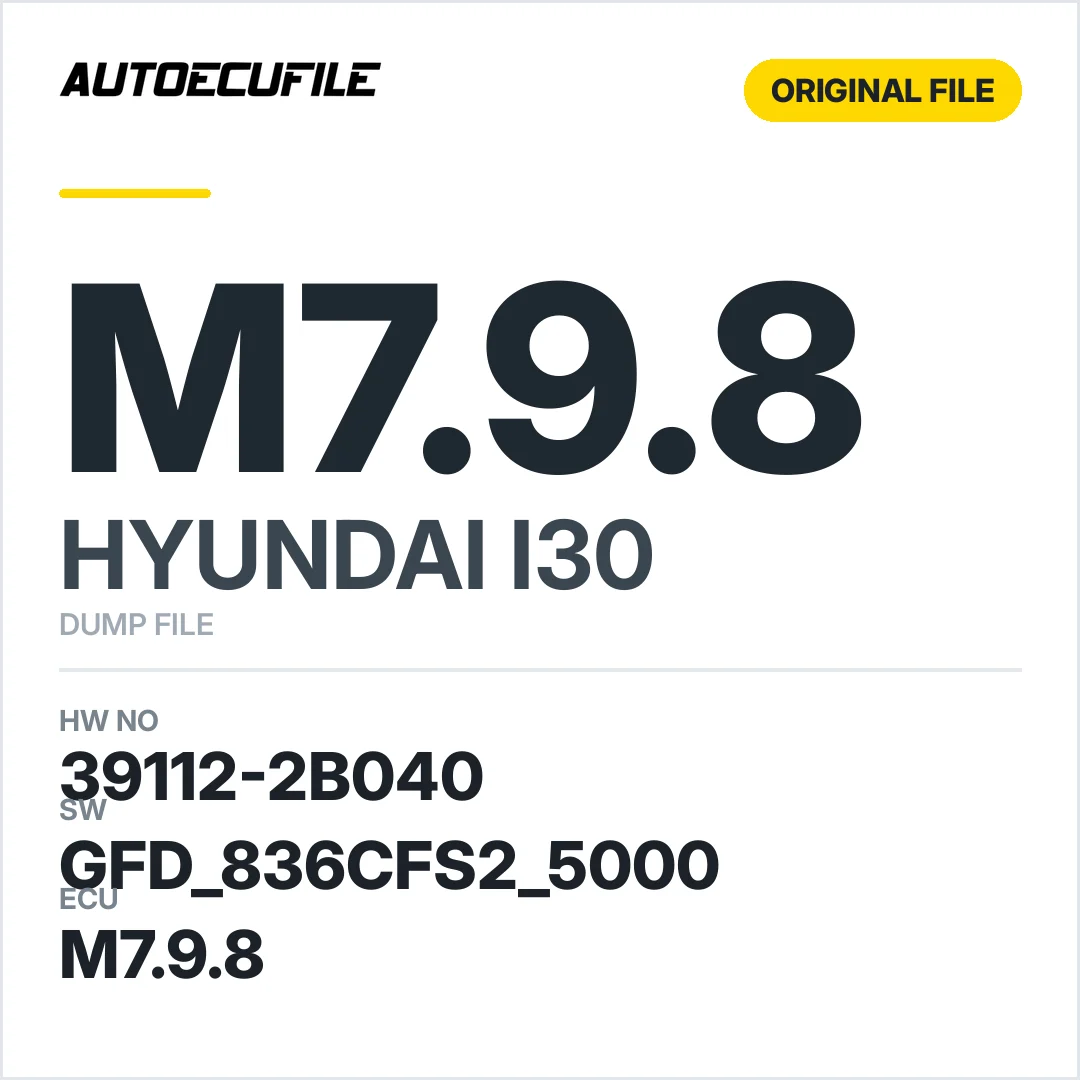 HYUNDAI I30 M7.9.8  39112-2B040 GFD 836CFS2 5000 DUMP