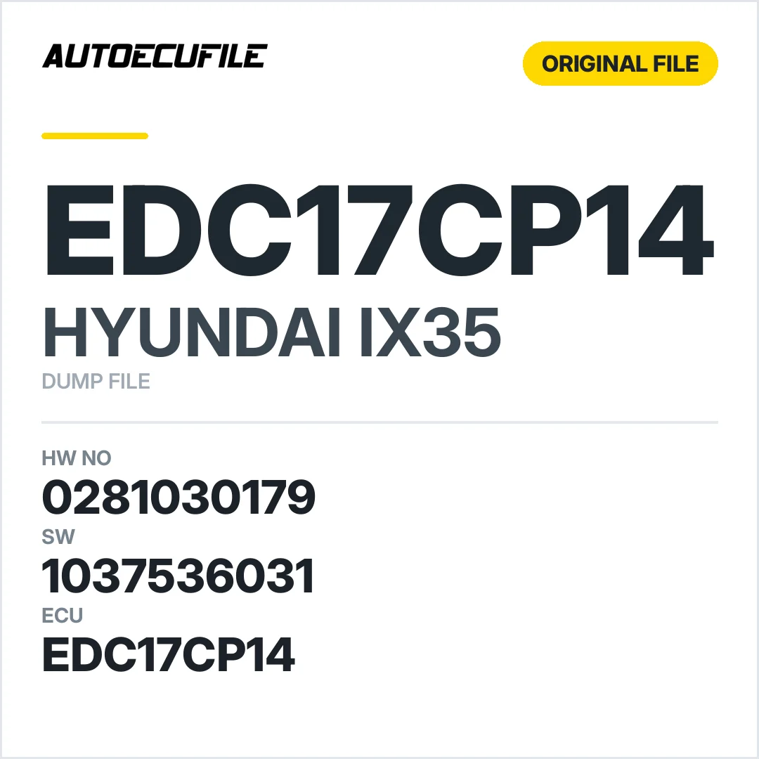 HYUNDAI IX35 EDC17CP14 0281030179 1037536031 DUMP