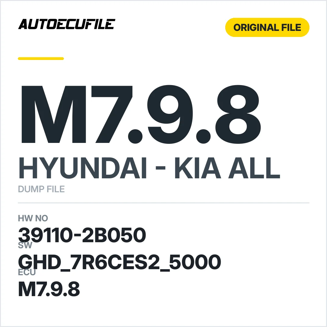 HYUNDAI KIA M7.9.8 39110-2B050 GHD 7R6CES2 5000 DUMP