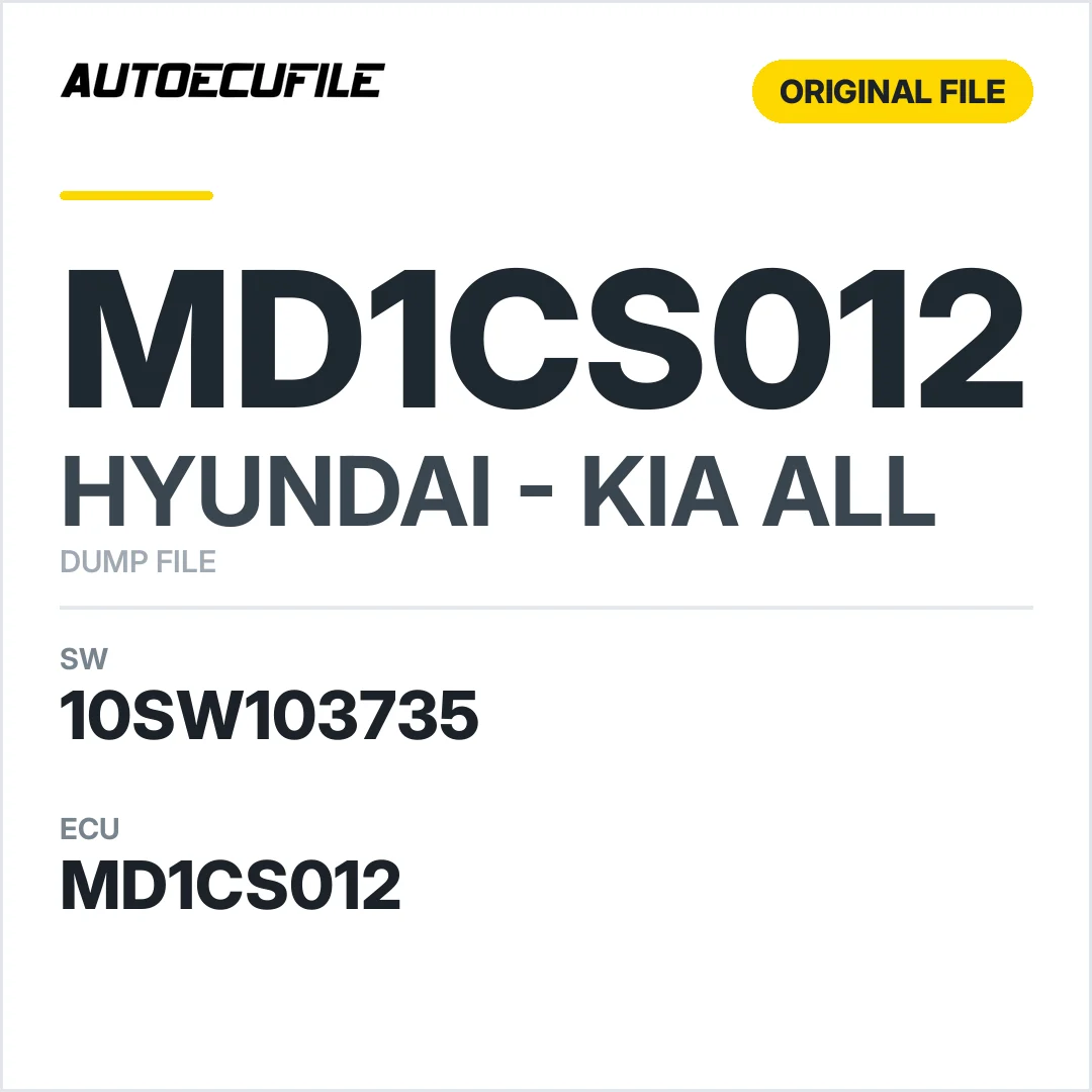 HYUNDAI KIA MD1CS012 10SW103735 DUMP