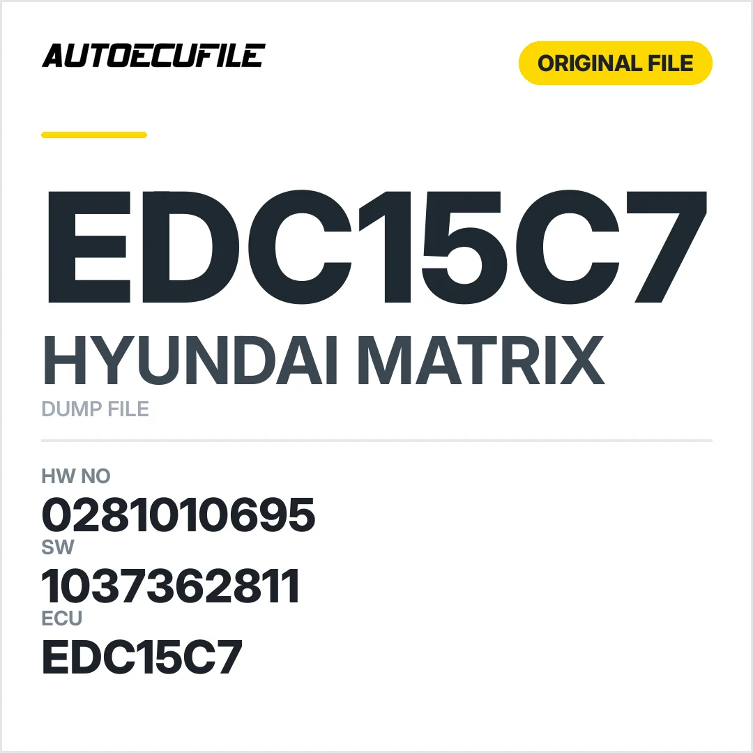 HYUNDAI MATRIX EDC15C7 0281010695 1037362811 DUMP