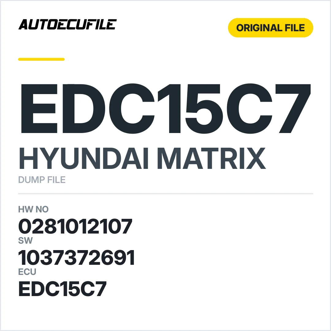 HYUNDAI MATRIX EDC15C7 0281012107 1037372691 DUMP