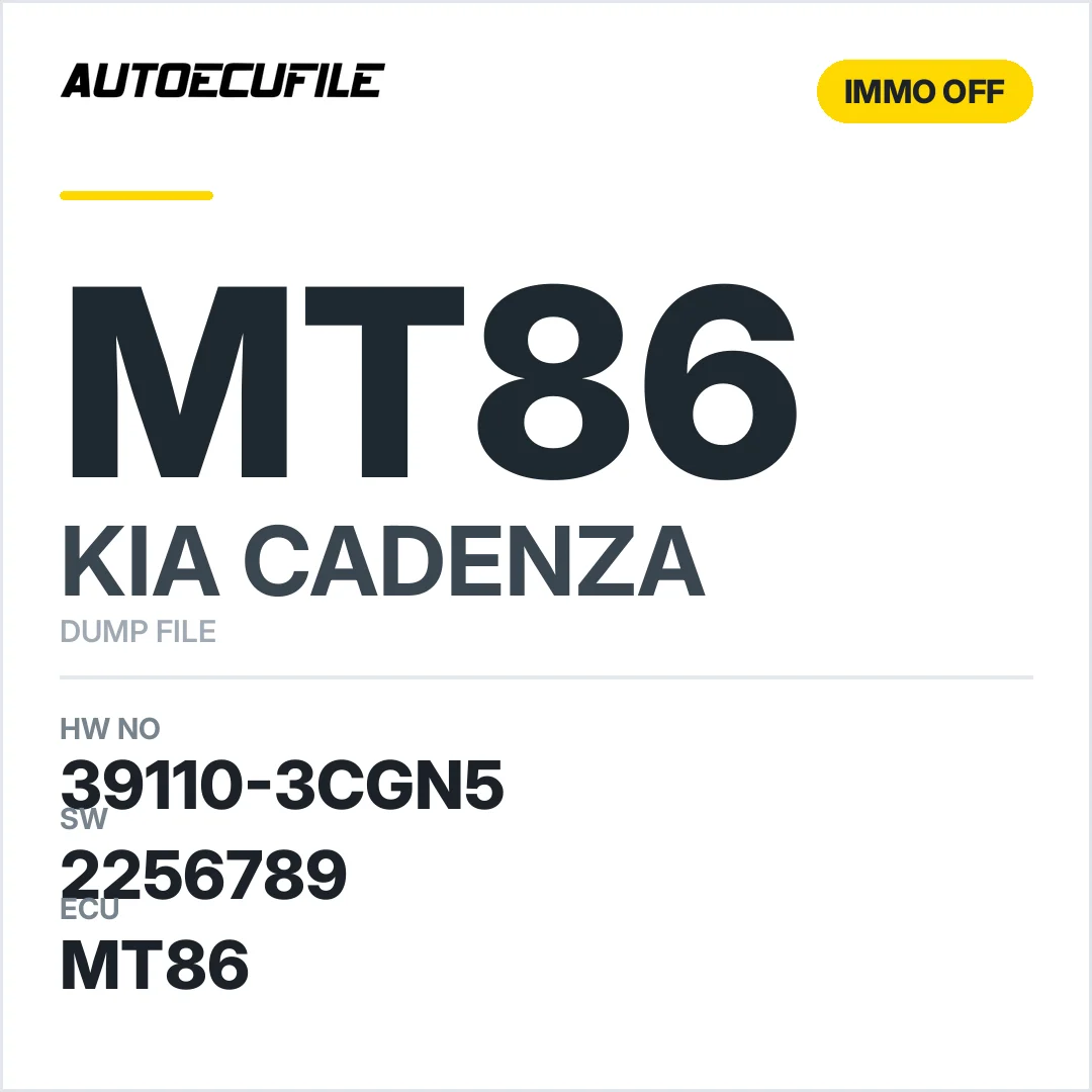 KIA CADENZA DELPHI MT86 39110-3CGN5 2256789  IMMO OFF DUMP