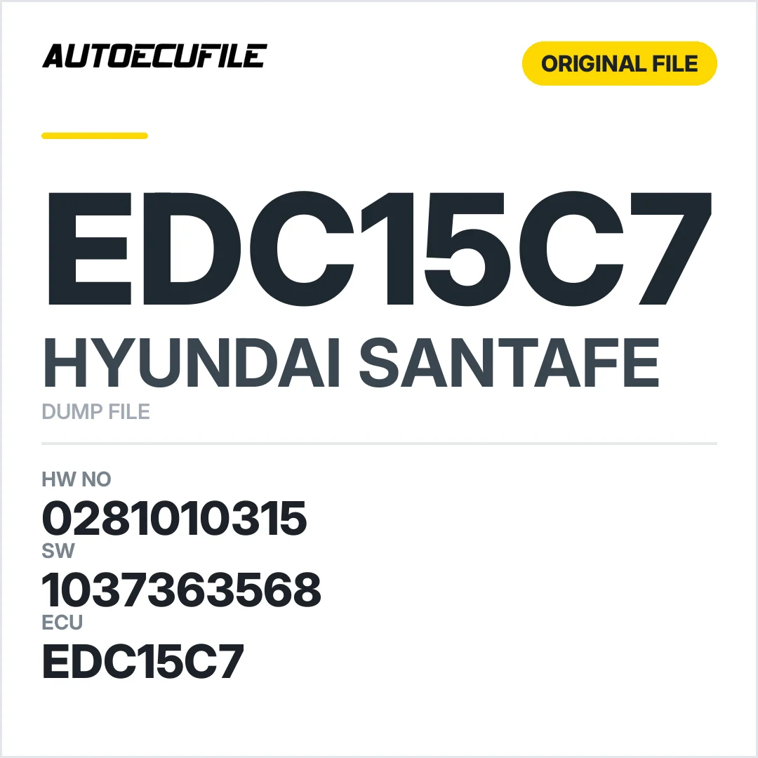 HYUNDAI SANTAFE EDC15C7 0281010315 1037363568 DUMP