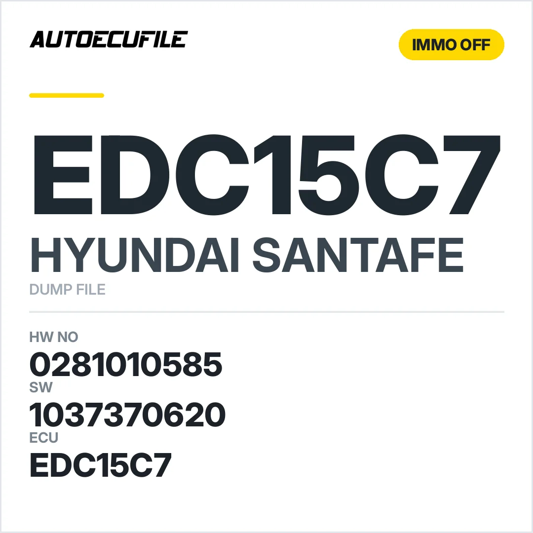 HYUNDAI SANTAFE EDC15C7 0281010585 1037370620 IMMO OFF DUMP
