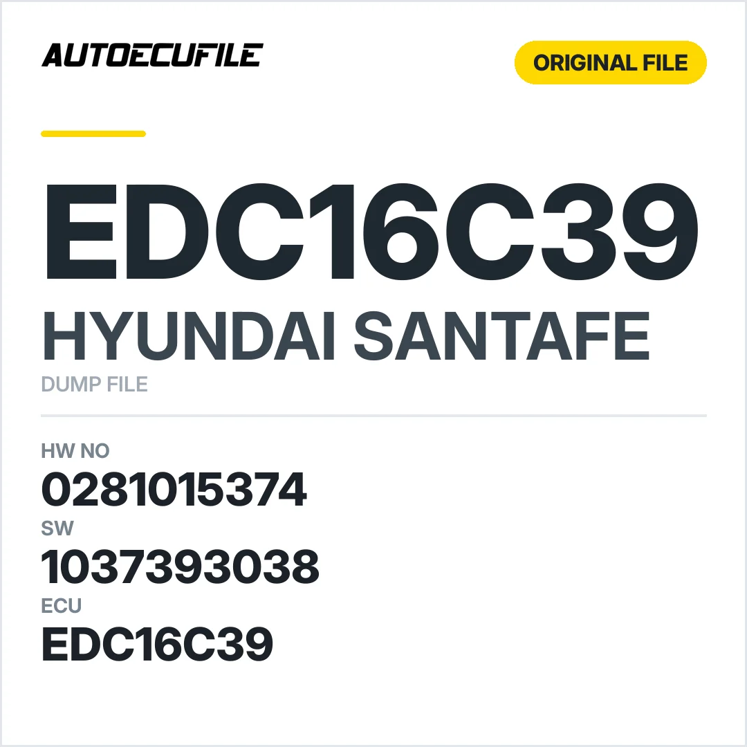 HYUNDAI SANTAFE EDC16C39 0281015374 1037393038 DUMP