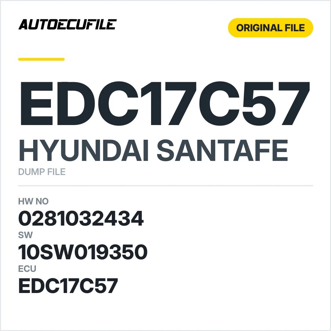HYUNDAI SANTAFE EDC17C57 0281032434 10SW019350 DUMP