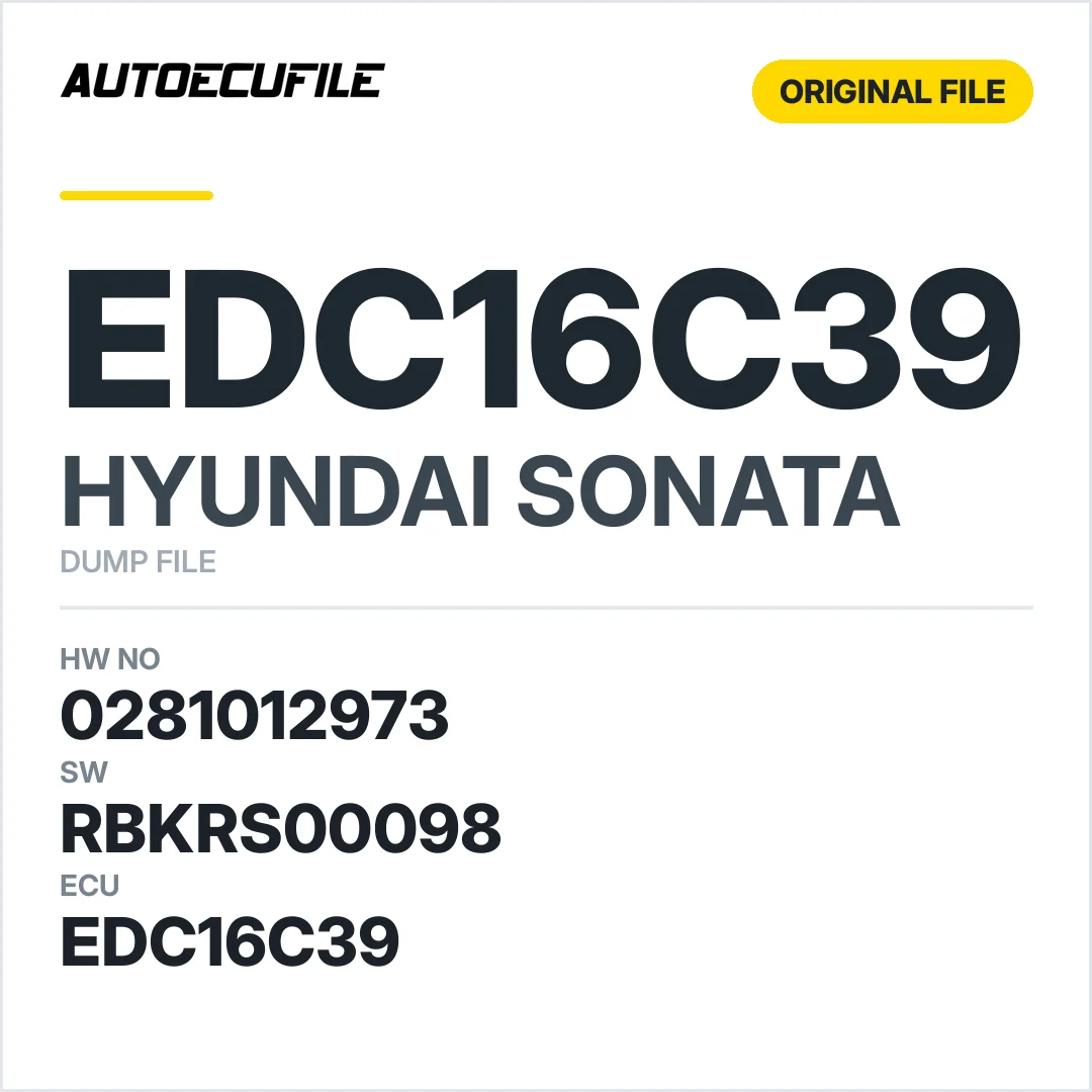HYUNDAI SONATA EDC16C39 0281012973 RBKRS00098 DUMP