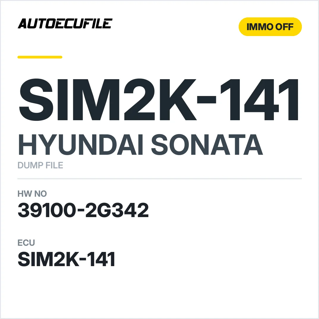HYUNDAI SONATA SIM2K-141 39100-2G342 IMMO OFF DUMP