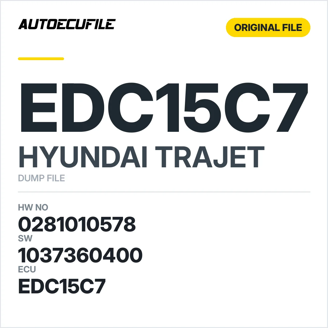 HYUNDAI TRAJET EDC15C7 0281010578 1037360400 DUMP