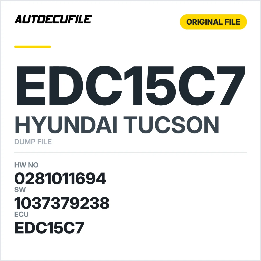 HYUNDAI TUCSON EDC15C7 0281011694 1037379238 DUMP