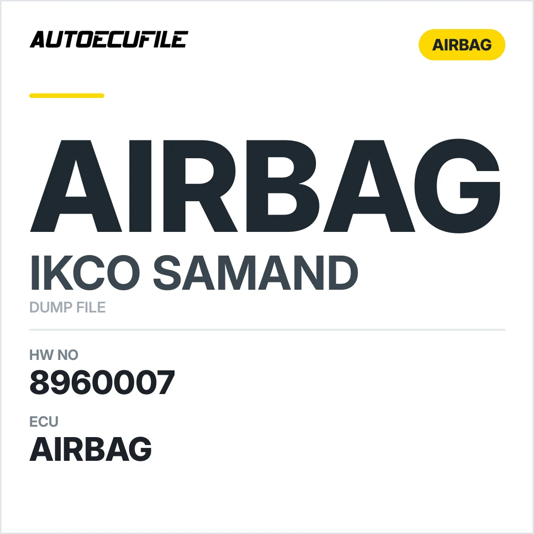 IKCO SAMAND AIRBAG 8960007 VER1.0 DUMP