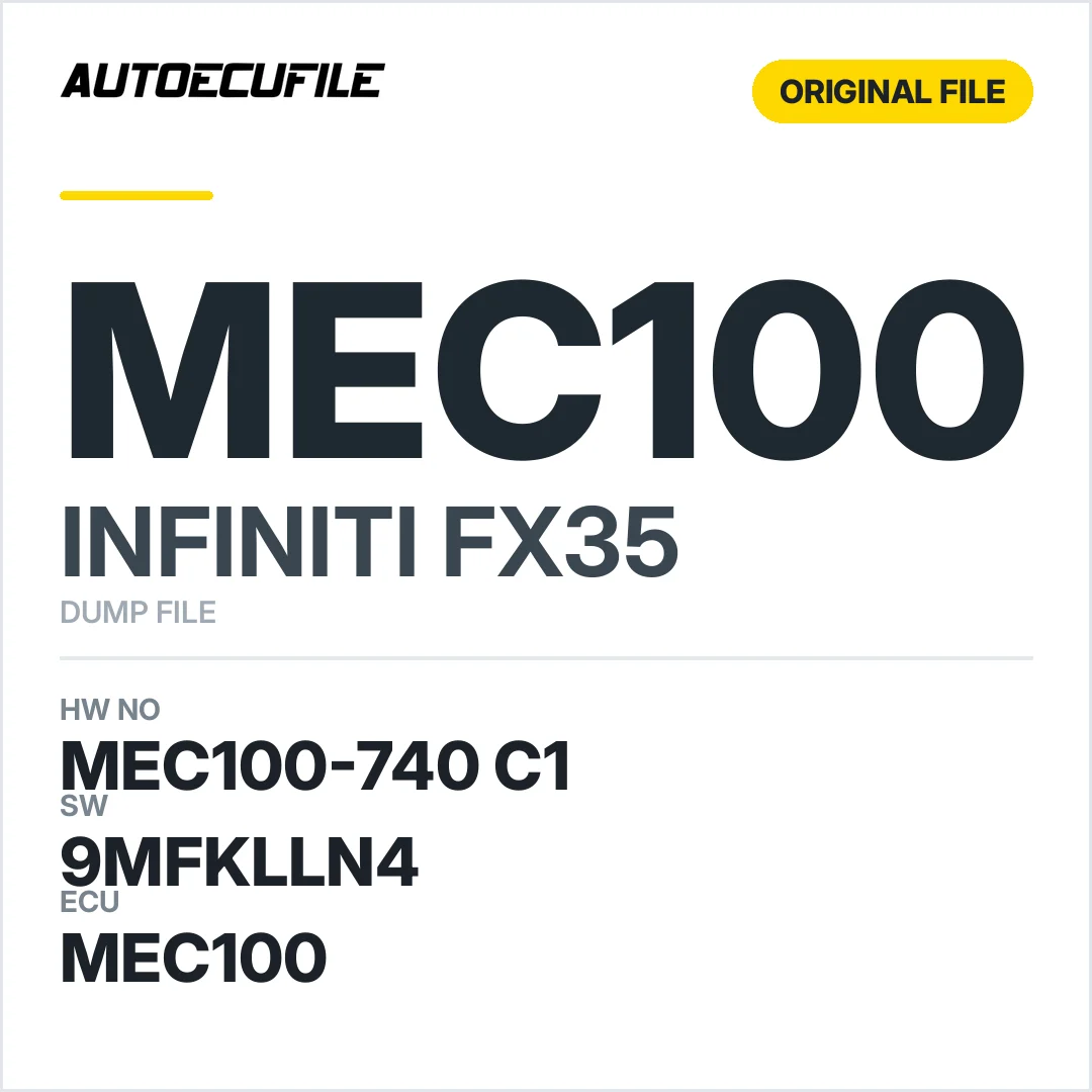 INFINITI FX35 MEC100 MEC100-740 C1 9MFKLLN4 DUMP