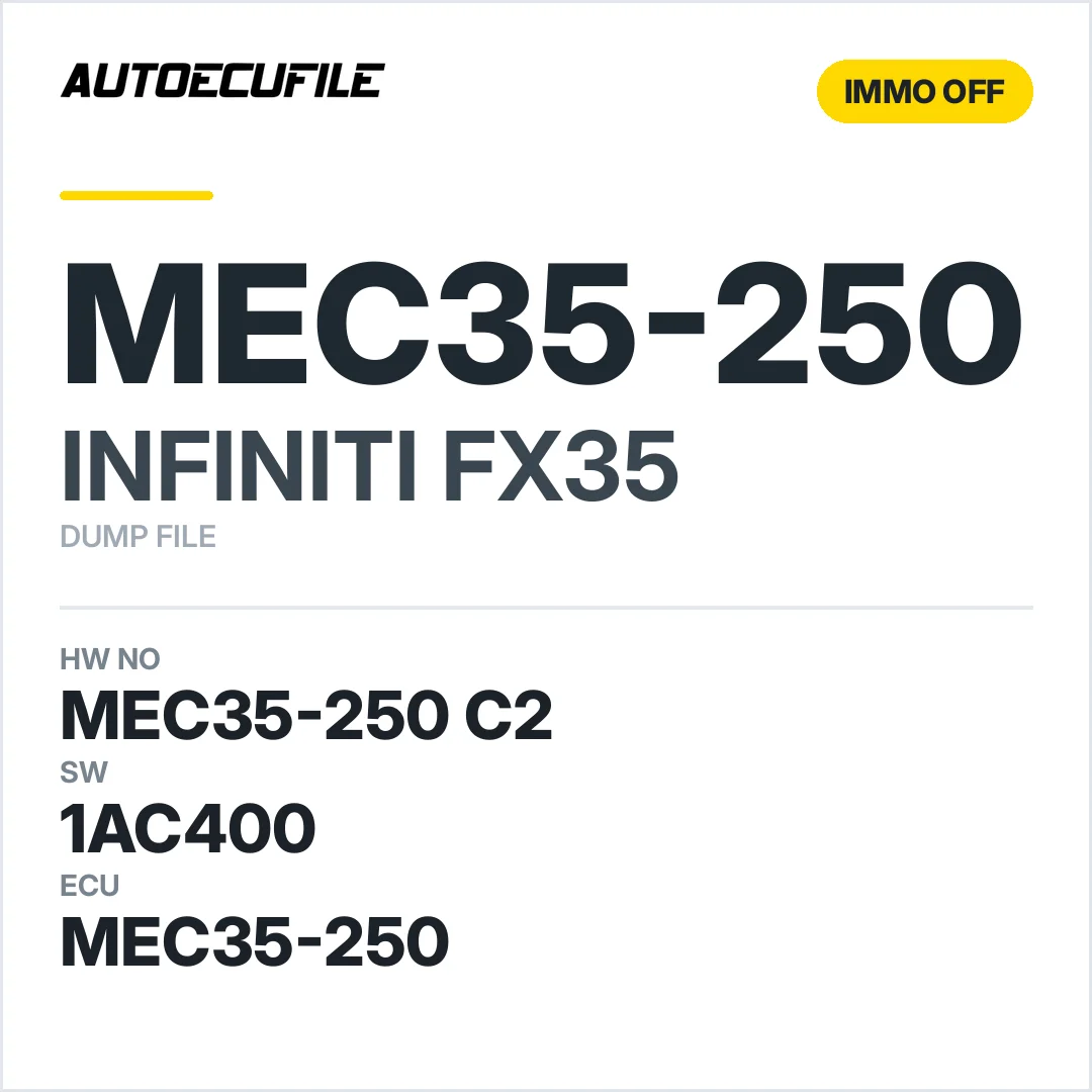 INFINITI FX35 MEC35-250 C2 1AC400 IMMO OFF DUMP