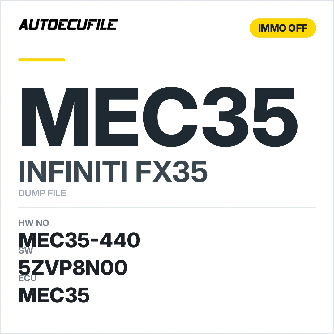 INFINITI FX35 MEC35-440 C3 5ZVP8N00  IMMO OFF DUMP