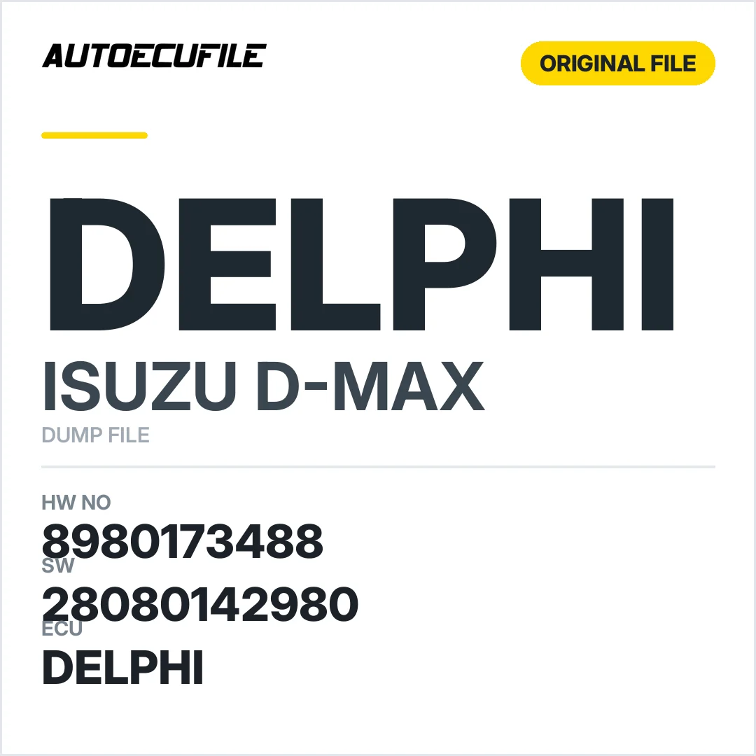 ISUZU D-MAX  DELPHI 8980173488 28080142980 DUMP