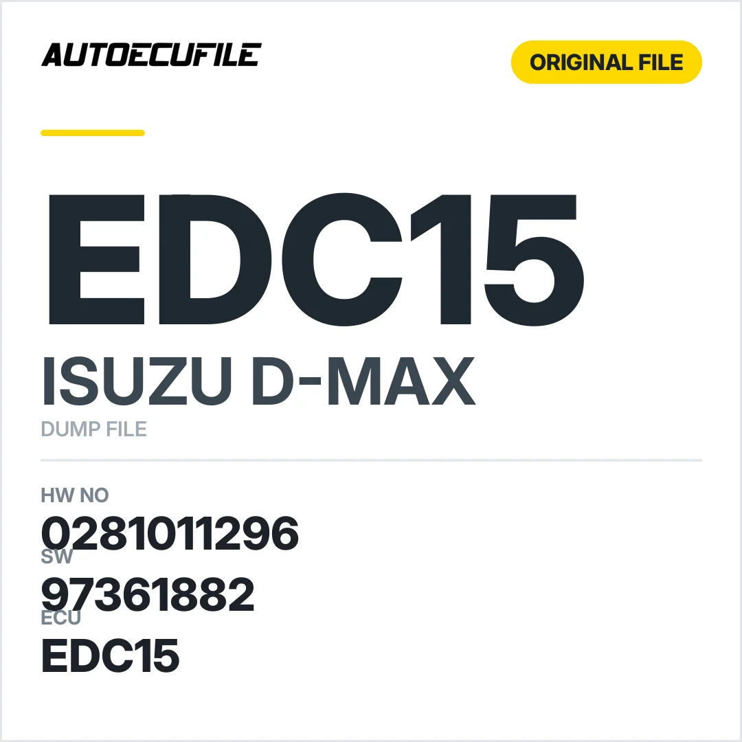 ISUZU D-MAX EDC15 0281011296 4079220261  97361882 DUMP
