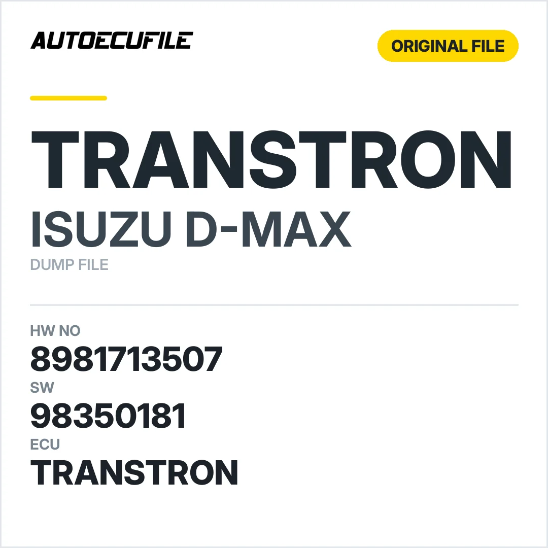 ISUZU D-MAX TRANSTRON 8981713507 98350181 DUMP