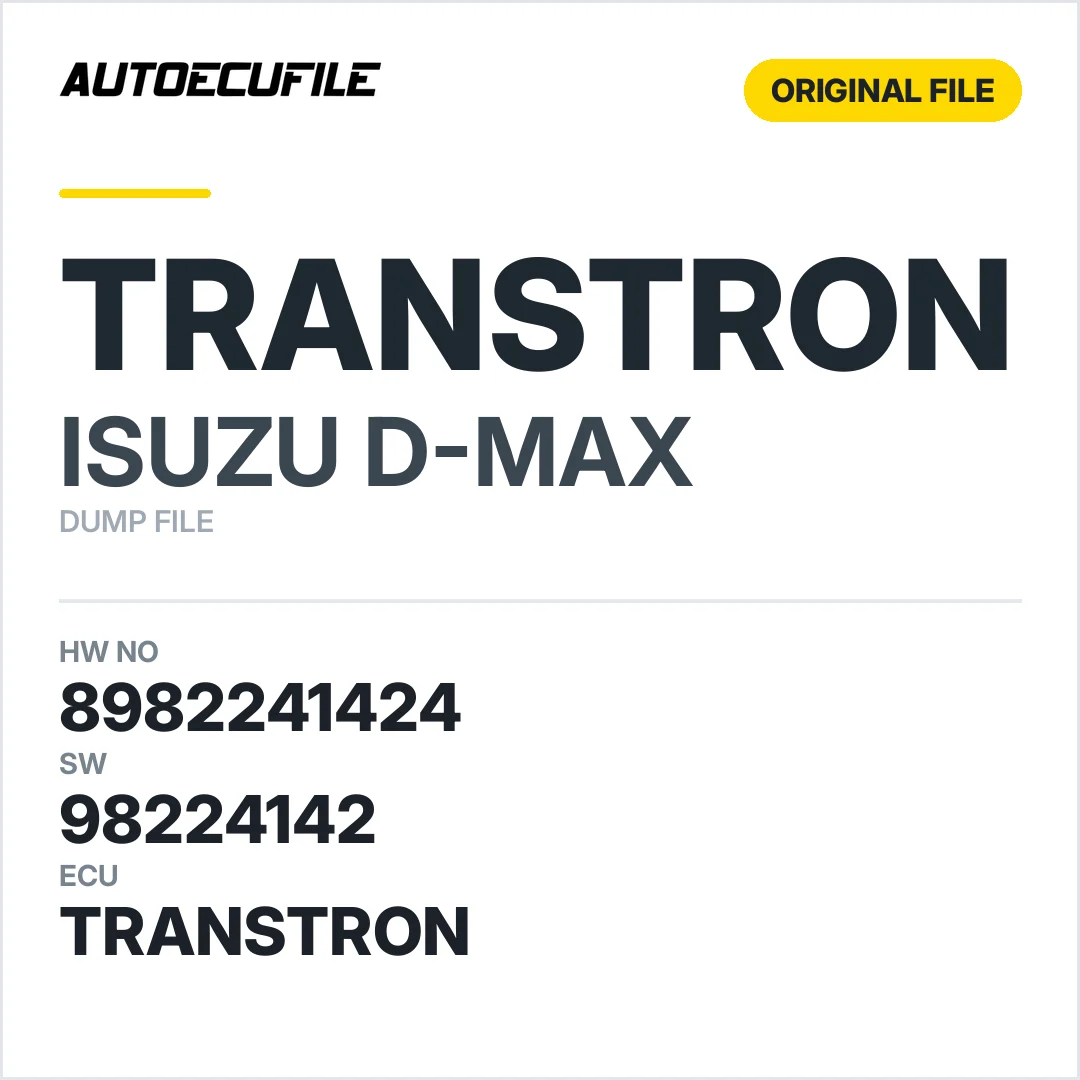 ISUZU D-MAX TRANSTRON 8982241424 98224142 DUMP