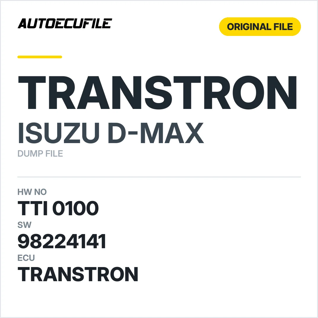 ISUZU D-MAX TRANSTRON TTI  0100 98224141 DUMP