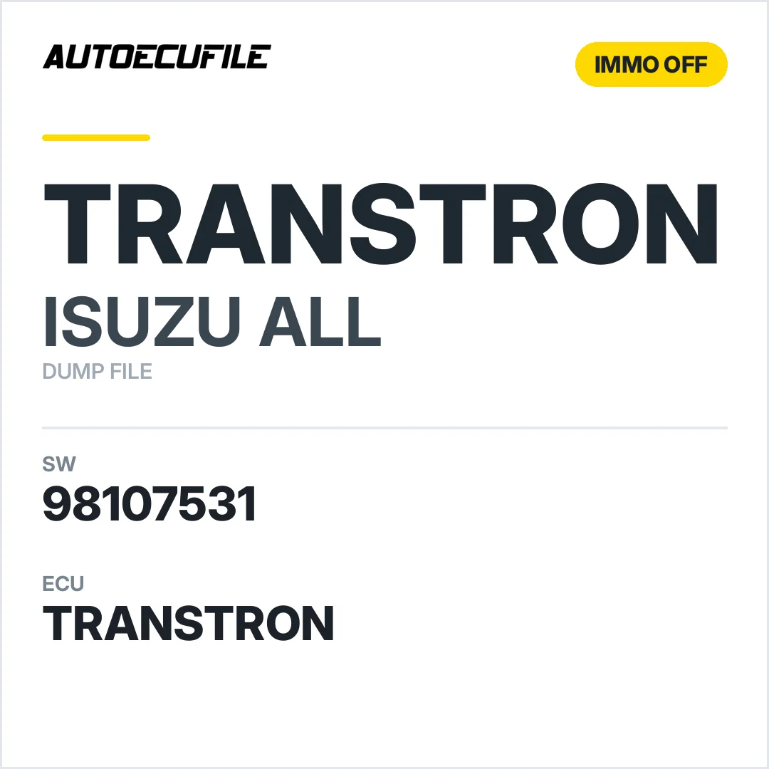 ISUZU  TRANSTRON 98107531 IMMO OFF DUMP