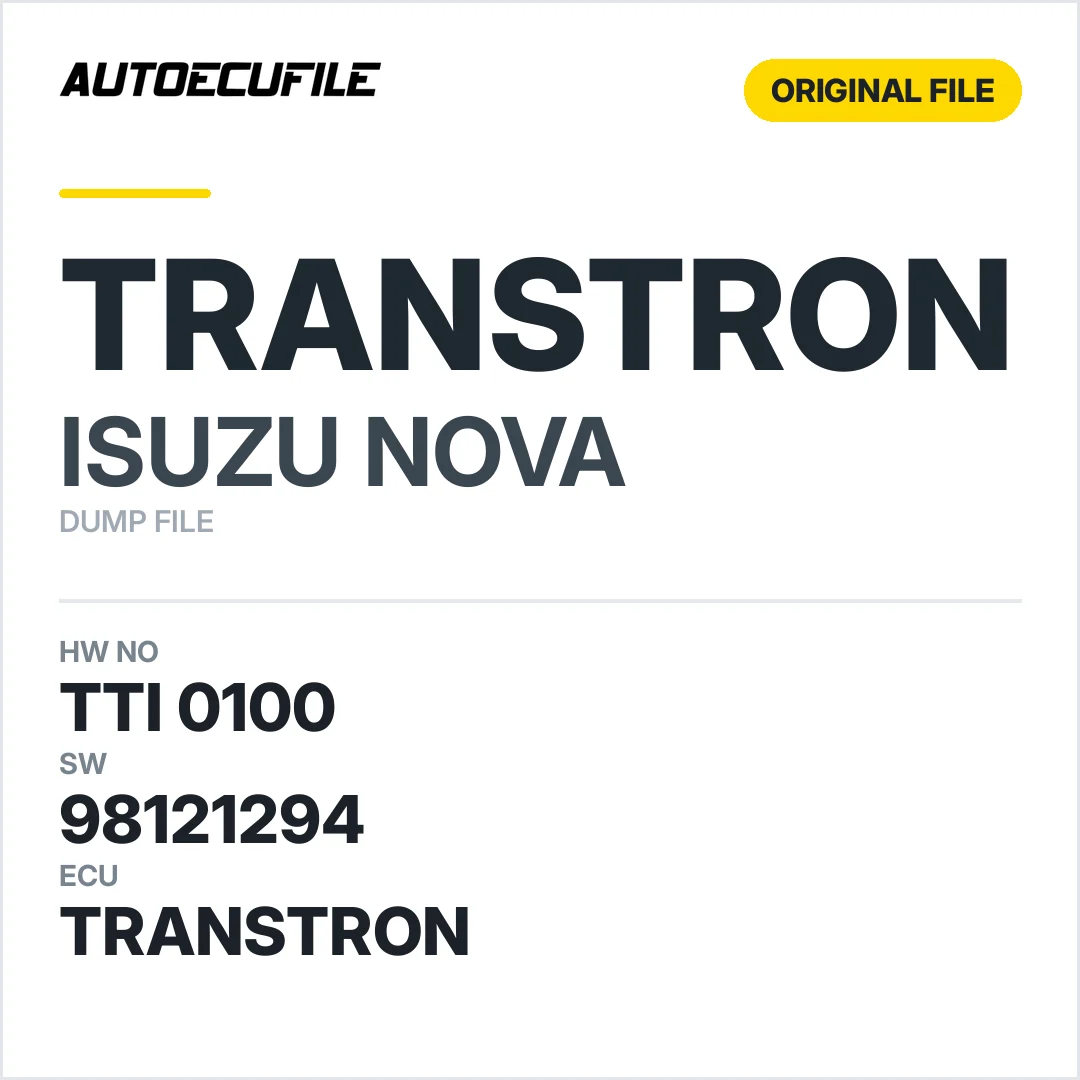 ISUZU NOVA TRANSTRON TTI 0100 98121294 DUMP