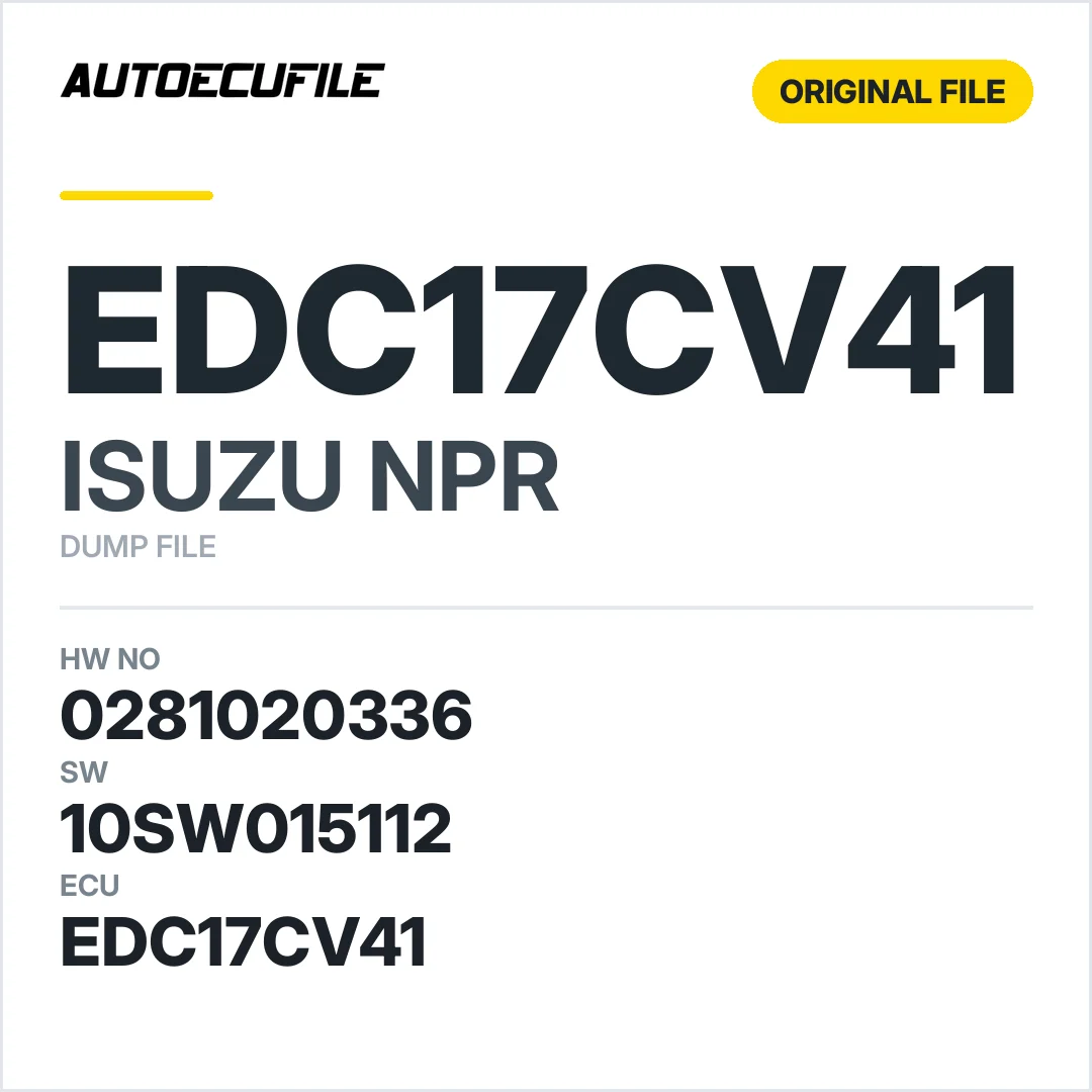 ISUZU NPR EDC17CV41 0281020336 10SW015112 DUMP