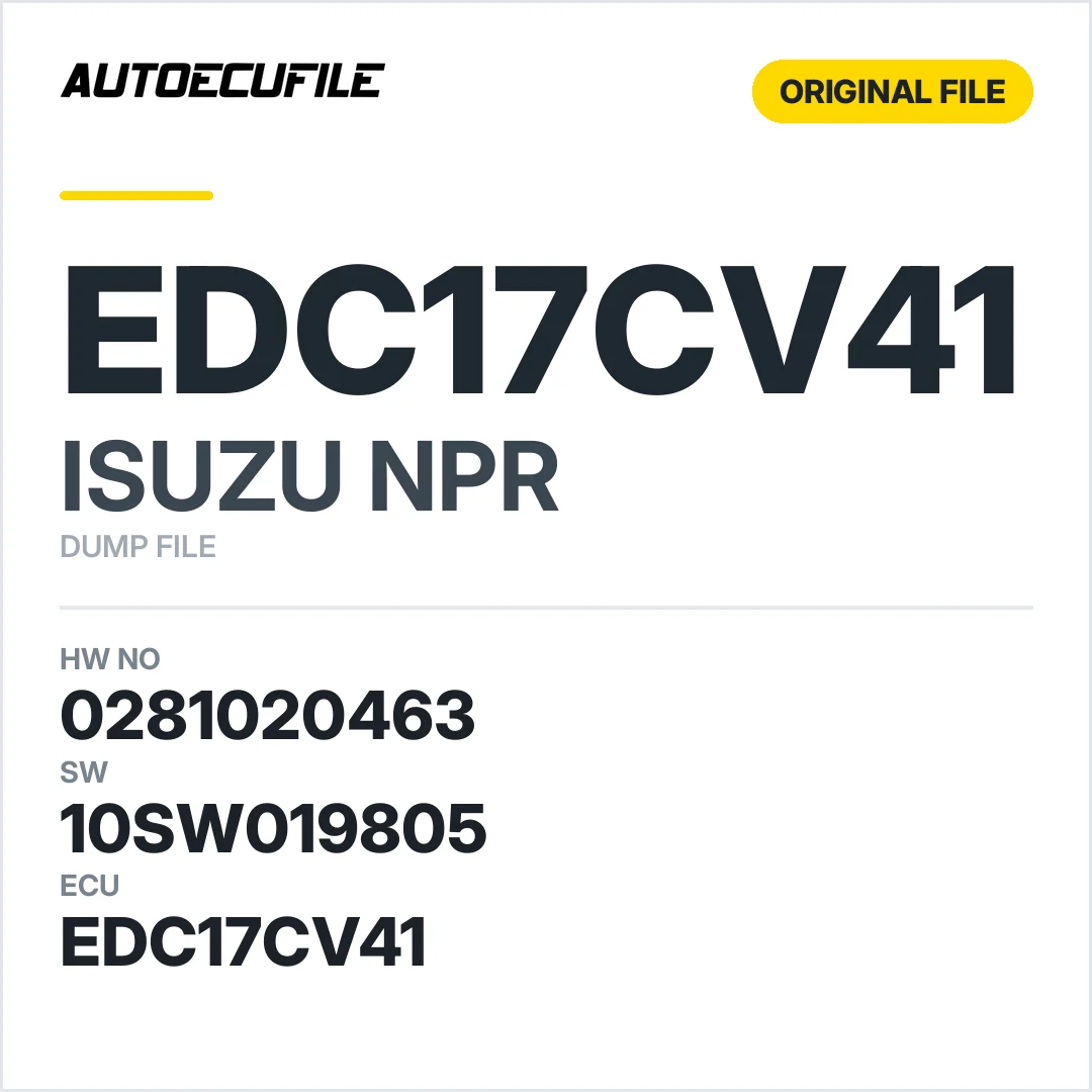ISUZU NPR EDC17CV41 0281020463 1037554409 10SW019805 DUMP