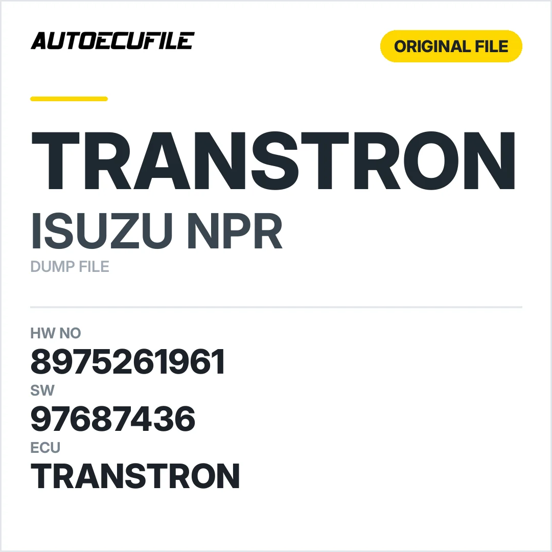 ISUZU NPR TRANSTRON 8975261961 97687436 DUMP
