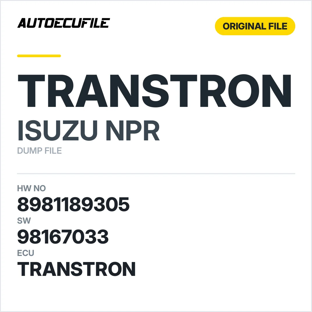 ISUZU NPR TRANSTRON 8981189305 98167033 DUMP
