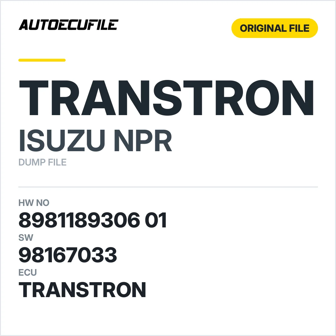 ISUZU NPR TRANSTRON  8981189306 01 98167033 TEAM DUMP