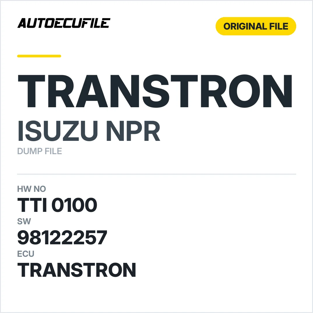 ISUZU NPR TRANSTRON TTI 0100 98122257 DUMP
