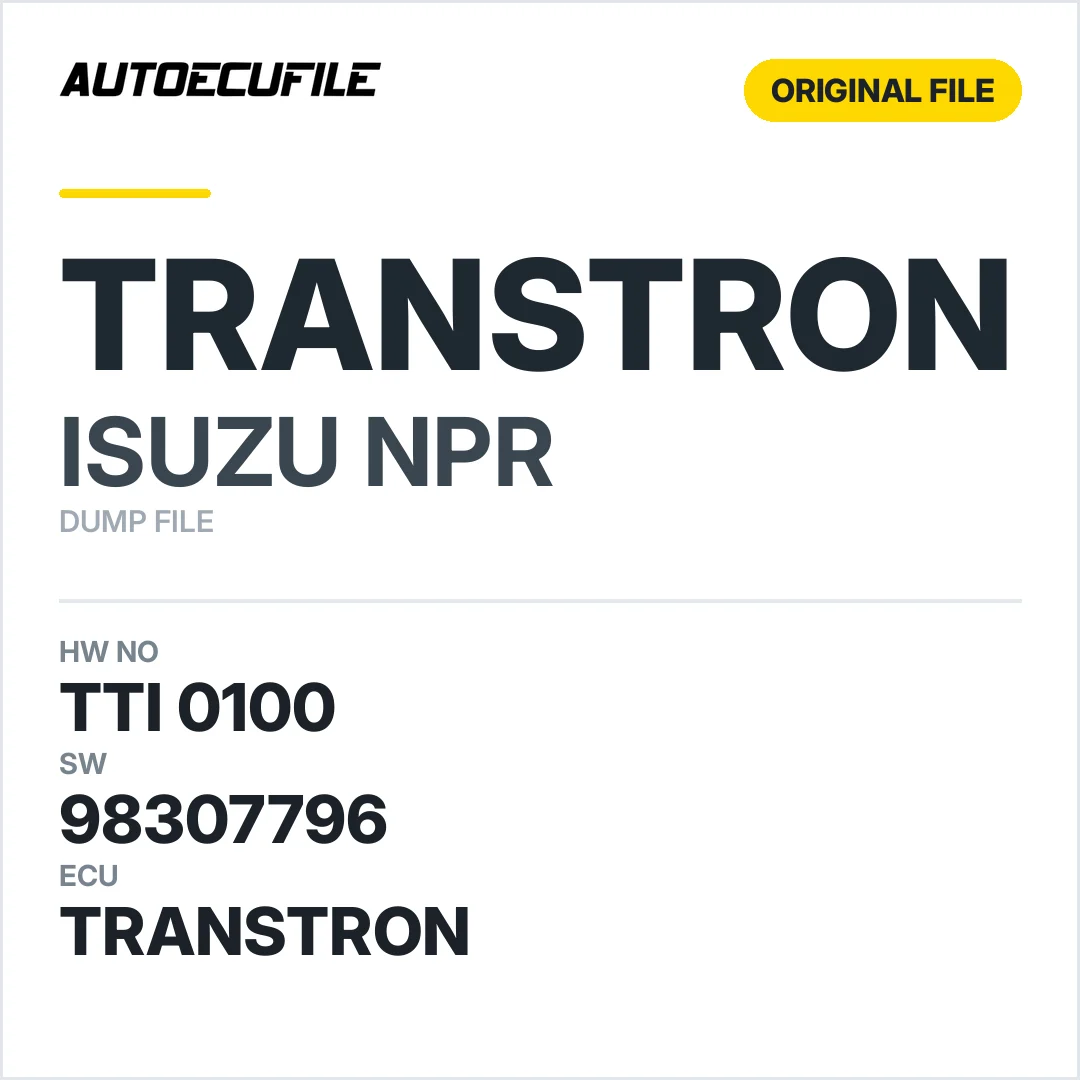 ISUZU NPR TRANSTRON TTI 0100 98307796 DUMP